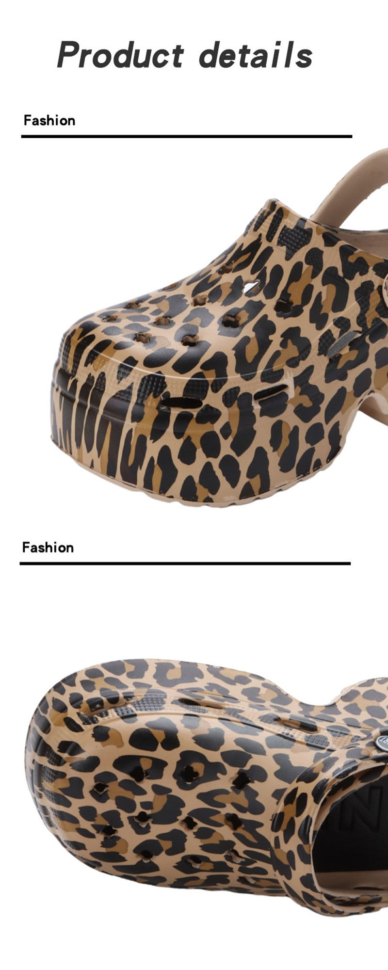 Leopard Thick Bottom Clogs for Women Closed Toe Chunky Platform Sandals Woman Summer 2023 Super High Wedge Heel Slippers Female
