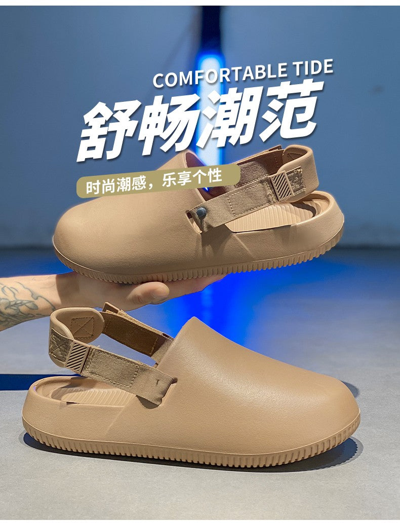 Men's casual hole shoes summer new EVA breathable soft soled sandals outdoor waterproof beach shoes youth fashion Joker slippers