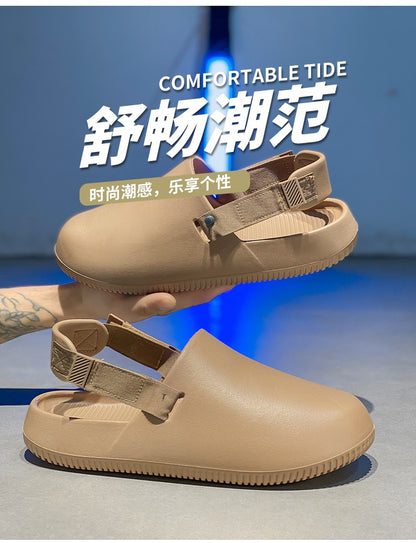 Men's casual hole shoes summer new EVA breathable soft soled sandals outdoor waterproof beach shoes youth fashion Joker slippers