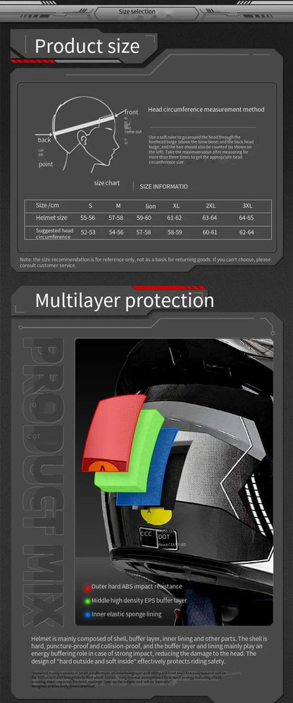 Capacete de Moto Fechado Masculino Feminino DOT Inverno Antiembaçante Impermeável Para Pilotagem De Moto Capacete Motocross