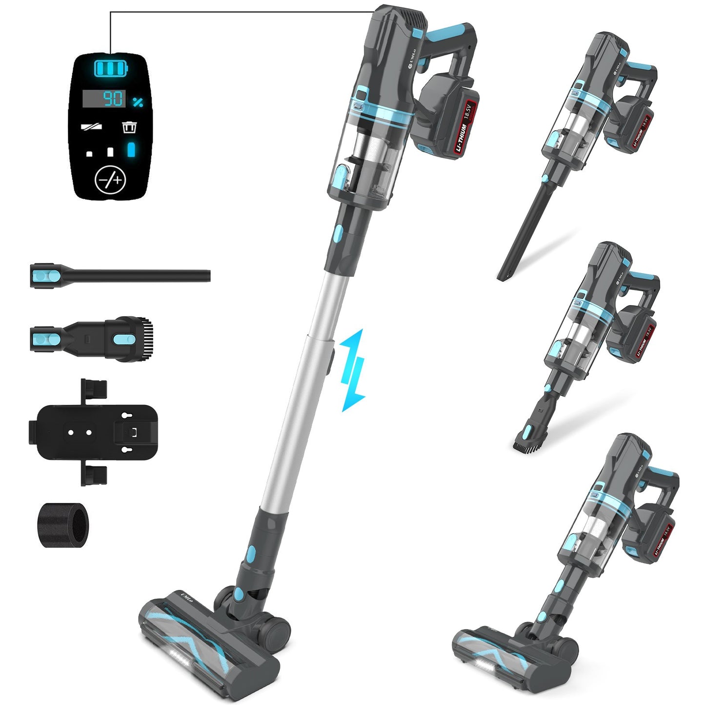 UMLO V11 Cordless Vacuum Cleaner 300W 45kPa Powerful Brushless Motor Lightweight Handheld Stick Vacuum for Home Carpet Hardfloor