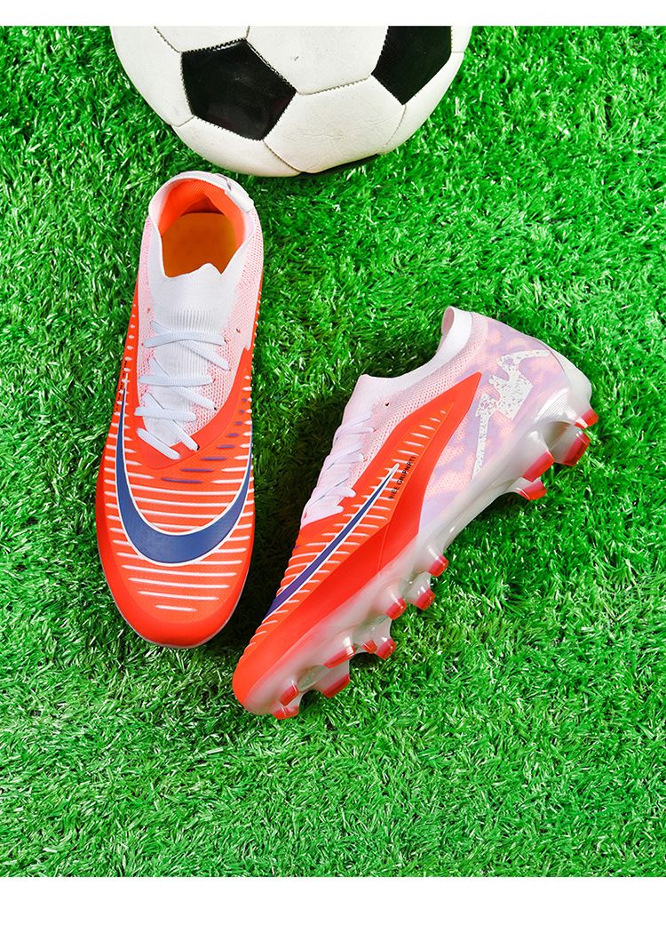 New Men's Soccer Shoes High-Top Soccer Cleats Outdoor Breathable Athletic Professional Spikes Youth Boys Football Shoes Unisex