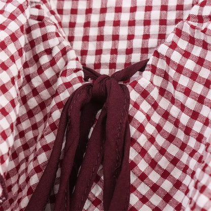 Women's Shirt Fall 2025 New Red Check Long Sleeve Stacked Decoration Pastoral Collegiate Shirt Casual Fashion Lively Personality