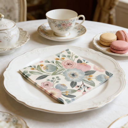 20 pieces per pack of Ins-style gentle country flower napkins, Western cuisine afternoon tea baking decoration paper placemats,