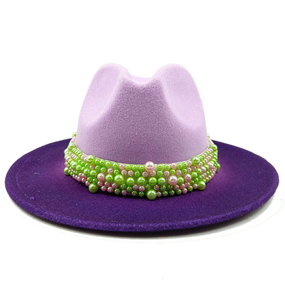 Men's fedora hat Men's and women's universal solid color fedora hat Women's 21 color wide brim jazz hat Autumn and winter Britis