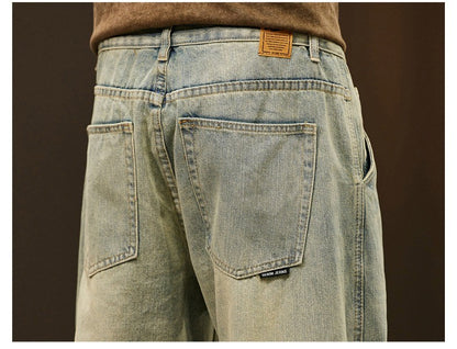 Men's 95% Cotton Jeans High Quality Loose Harem Pants Fashion Baggy Casual Outdoor Work Denim Pants Brand Men's Clothing