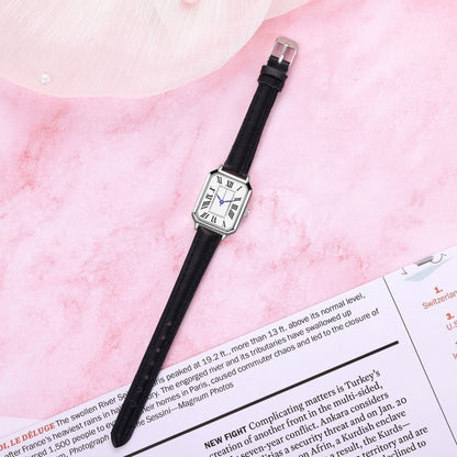 2024 New Foreign Trade Casual Fashion Fresh Art Silver Case Square Strap Roman Women's Quartz Watch in Stock
