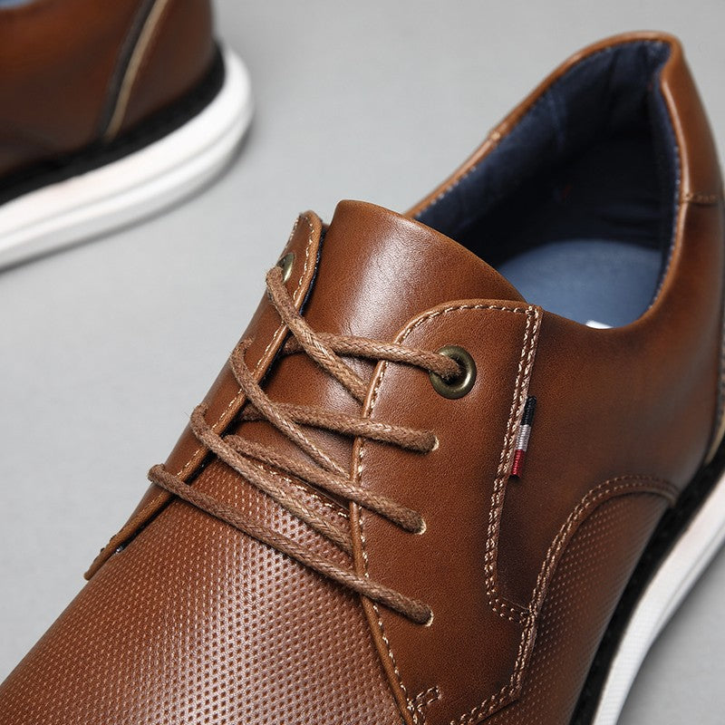 2025 Spring/Summer New Men Shoes Comfy Luxury Brand Men Casual Shoes Lace Up Business Style Dress Shoes BHKH Men Shoes