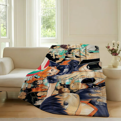 Volleyball Anime H-Haikyu!! Blanket For Sofa Office Bed Plane Travel Sleep Read Relax Camping Soft And Warm