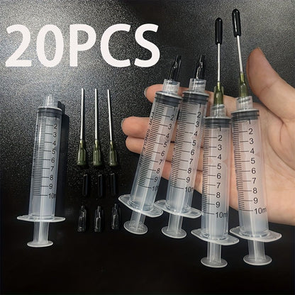 Conjunto de 20 Agulhas Dosadoras - Seringa Multiuso, Material Durável, Com Tubo de Agulha, Agulha, Silicone