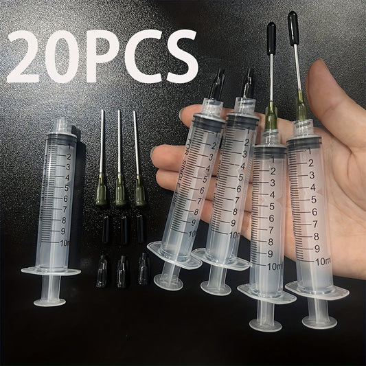 Conjunto de 20 Agulhas Dosadoras - Seringa Multiuso, Material Durável, Com Tubo de Agulha, Agulha, Silicone