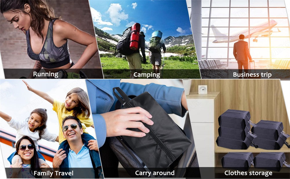 2 or 4 Pack Portable Nylon Waterproof Shoe Storage Bags with Zipper Closure for Men and Women Travel or Family Item Organize