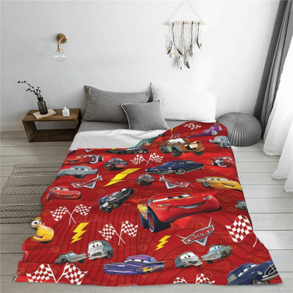 Cars Lightning McQueen 95 Flannel Blanket Life Is A Highway Super Warm Throw Blanket for Couch Bed Picnic Bedspread Sofa Bed
