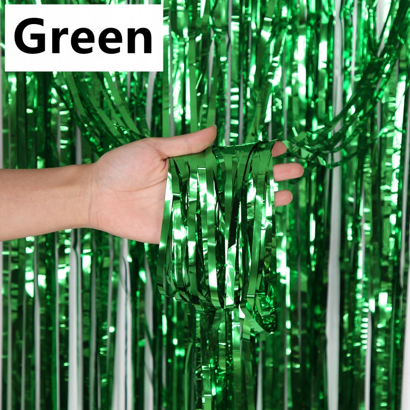 New 4/2/1Pack Party Backdrop Metallic Foil Fringe Tinsel Curtain Adult Kids Birthday Party Wedding Decoration Baby Shower Favor