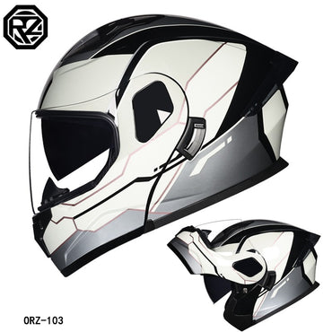 ORZ-103-Motorcycle helmet with exposed face, men's and women's semi full helmets, all season motorcycle large tail wing