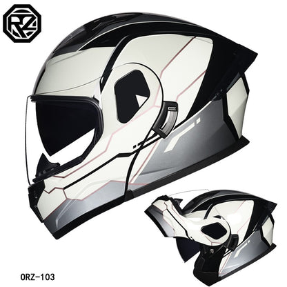 ORZ-103-Motorcycle helmet with exposed face, men's and women's semi full helmets, all season motorcycle large tail wing