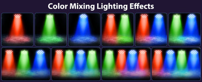 Datewink 4PCS 36LEDs Flat Par Lights With Bag RGB Stage Lighting Effect DMX512 For DJ Disco Wedding Party Nightclub Christmas