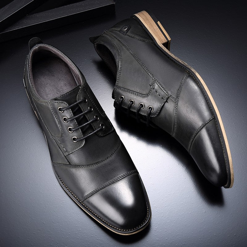 2022 Spring New Men's Business Dress Shoes Genuine Leather England Fashion Casual Oxfords Shoes Classic Three Colors Size 7.5-13
