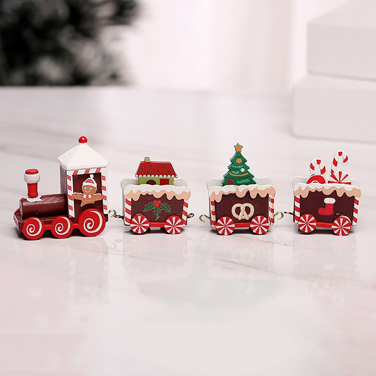 Wooden/Plastic Train Christmas Ornament Merry Christmas Decoration For Home 2025 Xmas Gifts Noel Natal Navidad New Year 2026