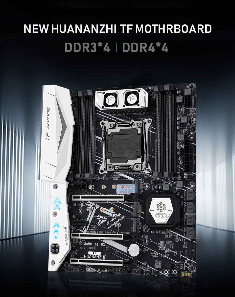 Placa-mãe HUANANZHI X99 TF LGA 2011-3 XEON X99 com suporte para Intel E5 2666 2678 2696 v3 v4 DDR3 DDR4 memória RECC NÃO-ECC NVME