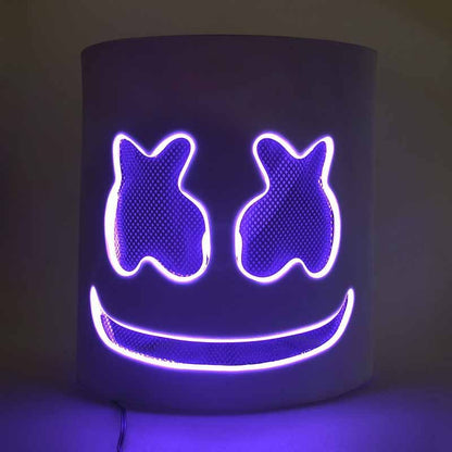Fashion Luminous LED Mask DJ Costumes Accessories Glow Supplies Neon Light Marshmallow Mask For Music Festival Nightclub Dance