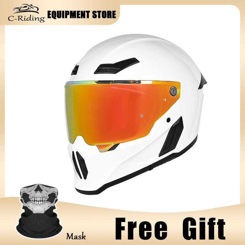 C-Riding Inverno Quente Cruising Mulheres e Homens Profissionais Chapéus de Segurança Retro Cruising Capacete Completo Certificado DOT Verão