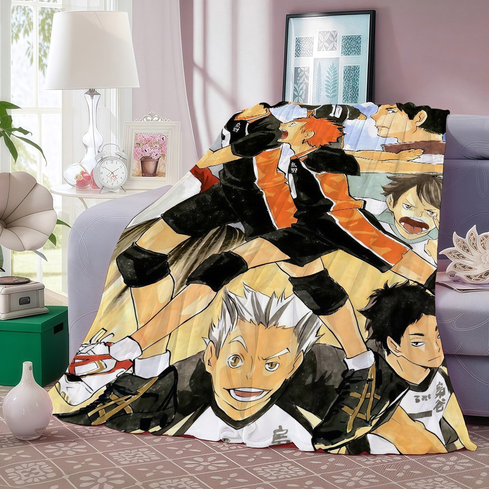 Volleyball Anime H-Haikyu!! Blanket For Sofa Office Bed Plane Travel Sleep Read Relax Camping Soft And Warm