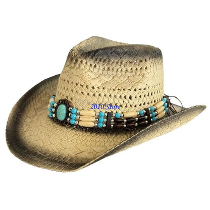 F3MF Fashionable Handwoven Straw Hat Roll Brims Sunproof Panama Hat for Women Bohemian Hat for Vacation and Everyday Wear
