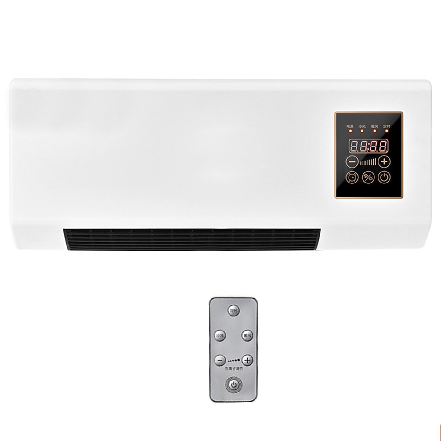 Mini Ar Condicionado de Parede, Ventilação Natural e Aquecimento, com Controle Remoto para Quarto e Sala de Estar
