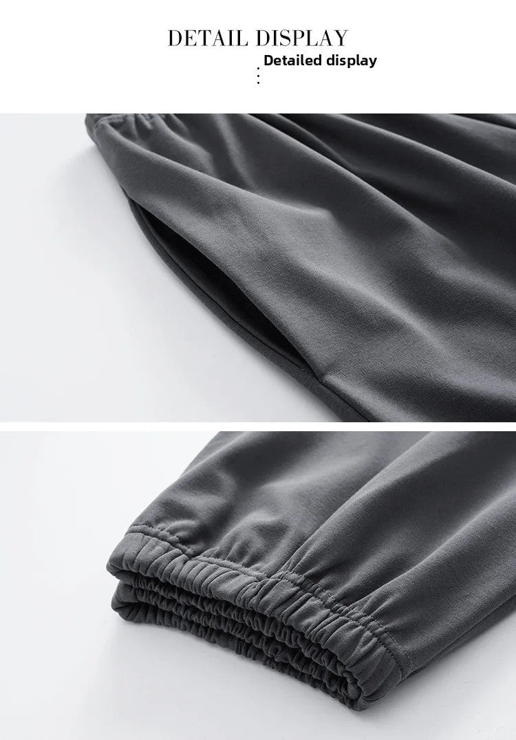 Summer Men's Loose Fit Short Pants Thin Cotton Sporty Comfortable Five-Point Home Leisure Pants Outerwear Big Size Sleepwear