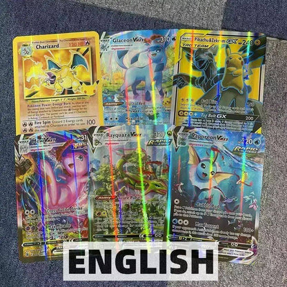 Pokemon 21*15cm Cartas Grandes Arco-Íris Pacote Vstar Letras Gigantes Jumbo Espanhol Alemão Francês Vmax GX Arceus Charizard Carta Rara