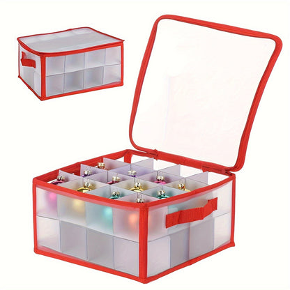 1/2pcs Christmas Ornament Storage Box With Handle Xmas Balls Decorations Container Large Capacity Bag Holiday Accesory Organizer
