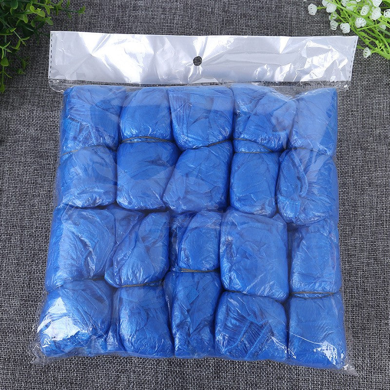 100-1000pcs Disposable Waterproof Shoe Cover Plastic Non-slip Foot Cover Indoor PE Padded Overshoes Rain Mud-proof Shoe Cover