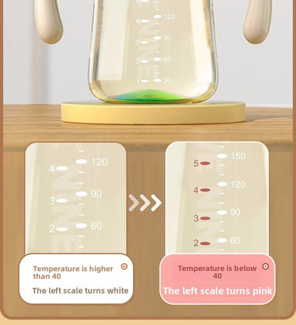 300ML PPSUTemperature-Sensitive Anti-Flatulence Feeding Bottle Baby Straw Cup Drop-Resistant Direct Drink No-Spill Cup1-3Weaning