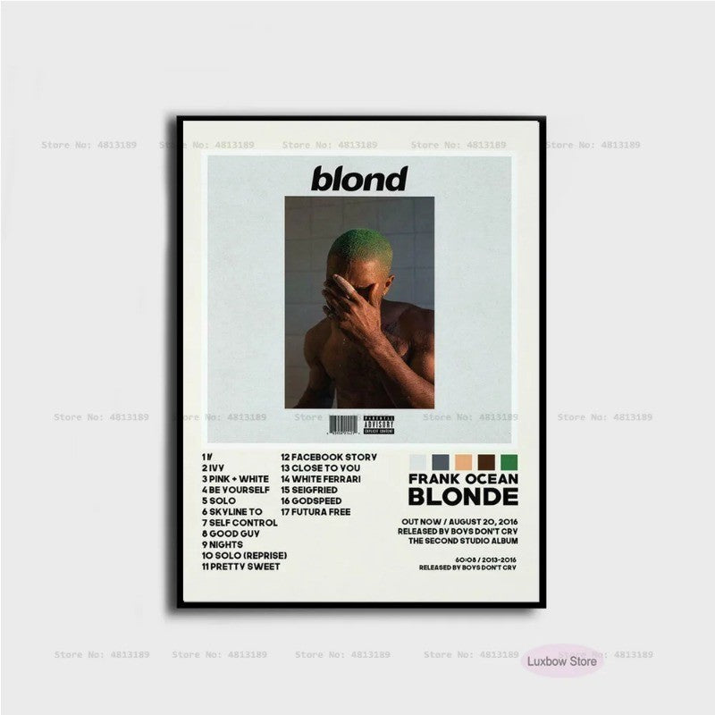 New Frank Poster Prints Ocean Blonde Nostalgia Ultra Hip Hop Music Album Canvas Painting Art Wall Picture Living Room Home Decor