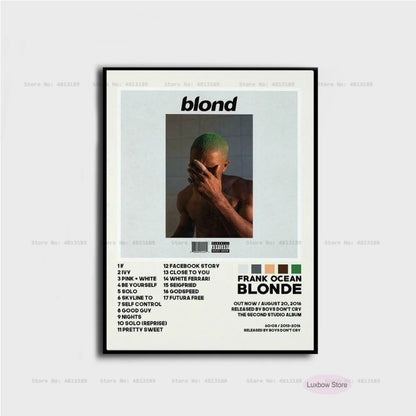 New Frank Poster Prints Ocean Blonde Nostalgia Ultra Hip Hop Music Album Canvas Painting Art Wall Picture Living Room Home Decor