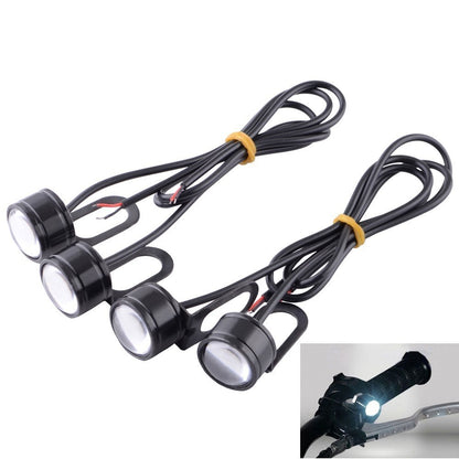 2 peças/par Mini Luz LED Pisca-Pisca Estroboscópica Olho de Águia Para Motocicleta DRL Luz Diurna Neblina Farol Acessórios Para Moto