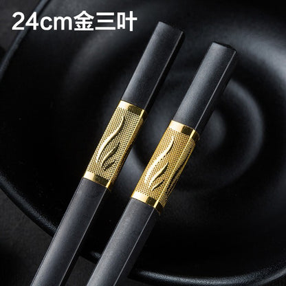 1 Pair Chinese style chopsticks tableware food stick alloy Catering utensils sushi sticks Non-slip Household Kitchen Utensils