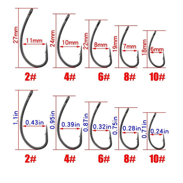 Hirisi 15x Anzóis de Pesca de Carpa Com Olhal Micro Farpa Aço de Alto Carbono Anzóis Revestidos de PTFE Acessórios de Pesca X915