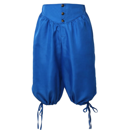 Calções de Fantasia de Pirata Calças de Pirata Calças Medievais Renascentistas Viking Cosplay com Amarração nas Costas