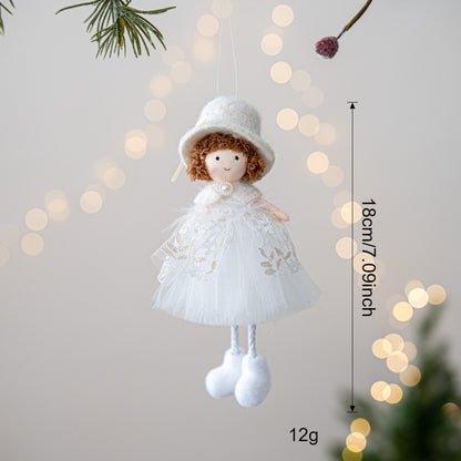 Christmas chiffon dress angel girl doll decoration Christmas tree pendant hanging decoration family New Year decoration