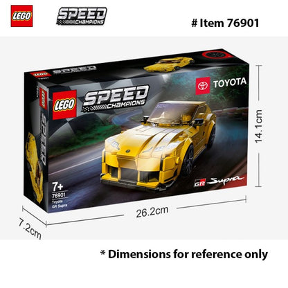 LEGO 76901 Speed Champions Toyota GR Supra – Conjunto de construção de carro esportivo colecionável com minifigura de piloto de corrida