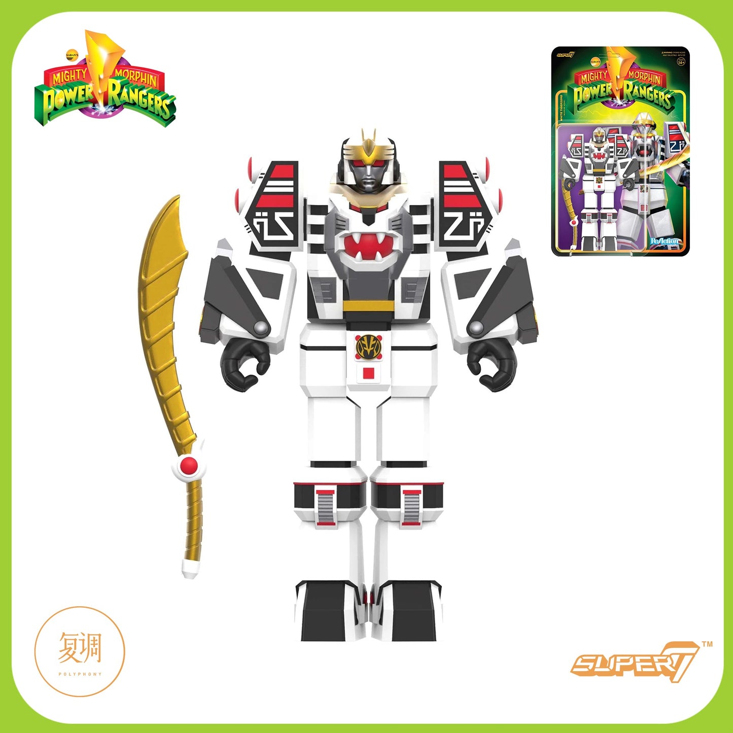 Em Estoque Super7 Mighty Morphin Power Rangers Carded Series 1 - Conjunto de Presente com Modelos Dragonzord, Red Ranger e Rita Repulsa