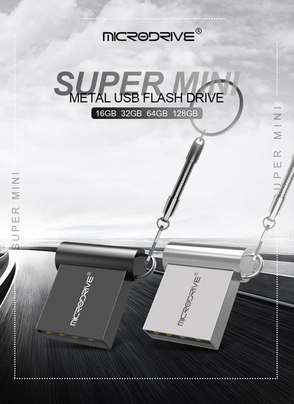 Mini PenDrive de metal Super Rápido 4GB 8GB 32GB USB Flash Drive cle usb Stick 64gb 128GB memória flash USB com chaveiro
