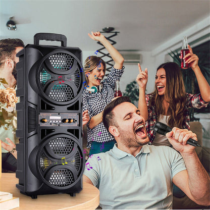 Alto-falante Bluetooth Portátil 3000W Subwoofer Graves Potentes Sistema de Som Festa DJ Karaokê Controle Remoto e Microfone