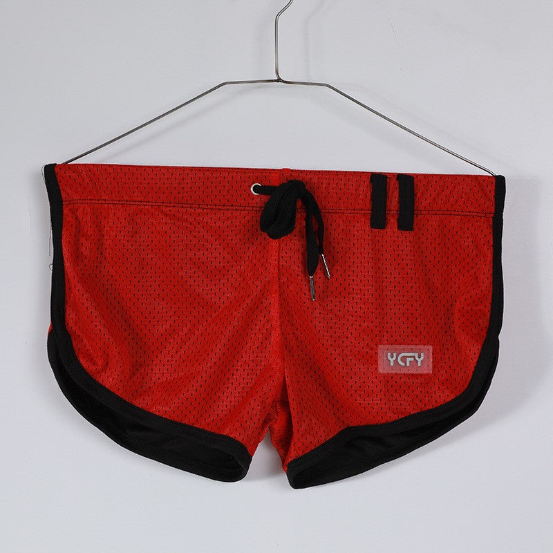 Brand Designer Men's Mesh Beathable Home Flat Pants Boxer Underwear Aro pants Breathable Pure Loose Fitting Underpants For Male