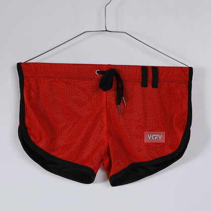 Brand Designer Men's Mesh Beathable Home Flat Pants Boxer Underwear Aro pants Breathable Pure Loose Fitting Underpants For Male