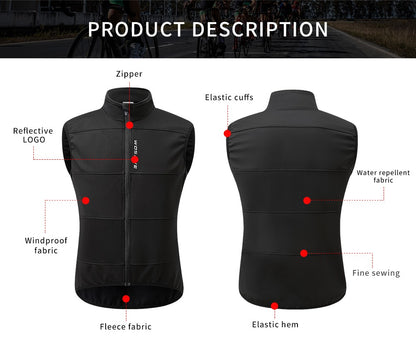 WOSAWE Cycling Jersey Set Winter Spring Vest Pants Sleeveless MTB Bicycle Clothing Warm Bike Jackets Thermal Fleece Suit
