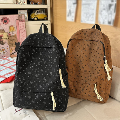 Mochila de Veludo Cotelê Outono Inverno Nova Mochila de Grande Capacidade para Aulas, Deslocamento, Mochila Versátil, Mochila de Viagem ao Ar Livre