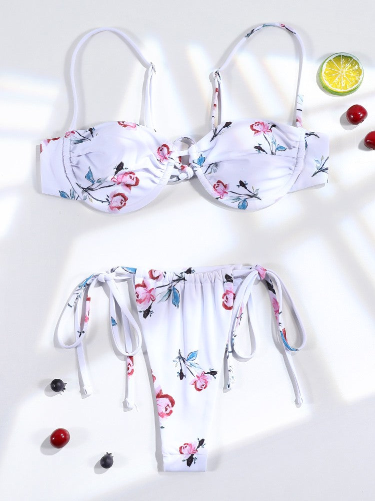 3 Pieces Bikini Set Sexy Push Up Bathing Suit Bandage Bikinis Low Waist Swimwear 2025 String Bikini Sets Women Summer swimsuit